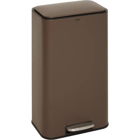 Poubelle rectangulaire à pédale delta 30l chocolat - 5five