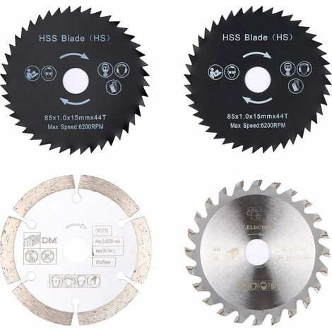 4pcs 8515mm Diamant Alliage Haute Vitesse En Acier HSS Scie Web Scie Bit Mini Scie Circulaire Lame Disque De Coupe pour Carreaux De Céramique Cuivre Aluminium Bois