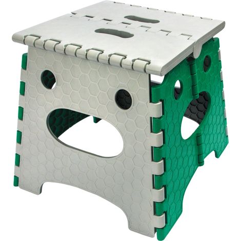 Sgabello pieghevole in plastica grigio-verde 27 cm (1/5)