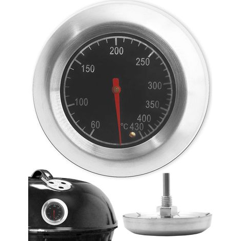 Thermomètre pour barbecue en acier inoxydable – Résistant à la chaleur – Diamètre 7,5 cm – 10 °C à 400 °C (1/5)