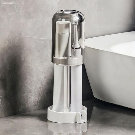 Set di 2 portaspazzolini per il bagno, organizer per spazzolini da posizionare sul piano del lavabo. (1/5)