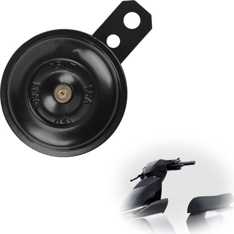Bocina de motocicleta de 12 V, bocina universal para coche, bocina negra impermeable, bocina universal para motocicleta, para motocicleta, vehículo, coche, camión (1/5)