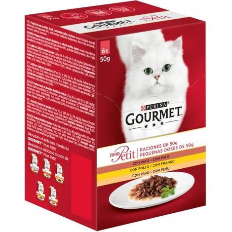 ALIMENTO GATOS GOURMET MON PETIT DE AVE 50GR. (1/4)