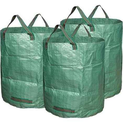 Sacs à déchets verts ultra-résistants - 272 litres - Lot de 3 - Poignées et tissu robustes - Sacs à déchets verts/de jardin - Réutilisables (1/5)