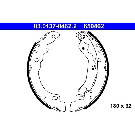 Jeu de mâchoires de frein ATE 03.0137-0462.2 FIAT 1558094 1581895 77362615