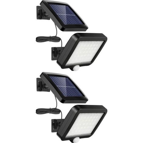 PROJECTEUR SOLAIRE LED 400 LUMENS + Panneau solaire avec détecteur garage, façades, porches IP44.
