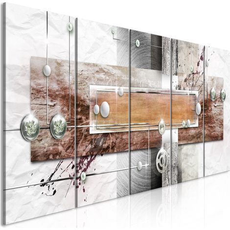 Tableau 5 Panneaux "Mysterious Mechanism Narrow Brown" 80 x 200 cm (1/2)