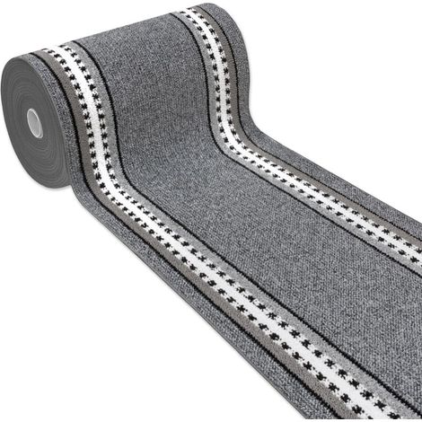 Tappeto Cucina Grigio Antiscivolo 100% Made in Italy Passatoia Corsia Bordata Ingresso Lavabile In Varie misure - 57x300 cm