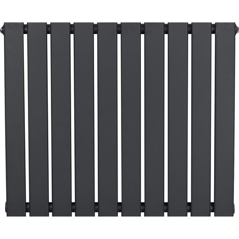Radiateur Plat à 1 Colonne 600 x 700 mm en Acier Carbone Gris Anthracite Chauffage Centrale Moderne Horizontale Monté Sur Mur Cuisine Salle de Bain [Brosse de Nettoyage & Supports INCLUSES] (1/5)
