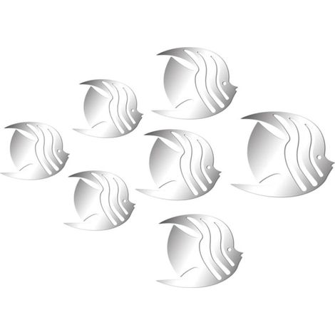 7-teiliges Deko-Set für Büro und Zuhause: Fischdeko, abnehmbare Wandaufkleber, Tiermotive, Ozeanmotive, Spiegelmotive, 3D-Bordüre (1/5)
