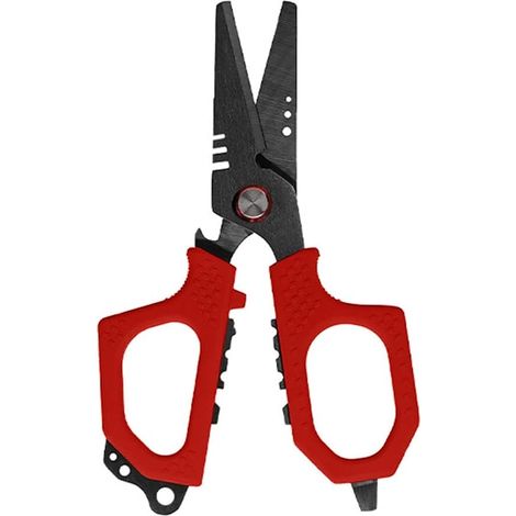 Ciseaux de pêche, rouge, dentelée, pour atelier et bricolage (1/5)