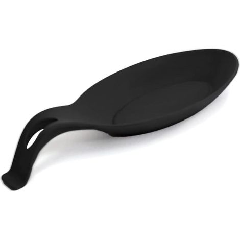 Repose-cuillères en silicone noir, set de 6, antidérapants et résistants à la chaleur, pour plan de travail (1/5)