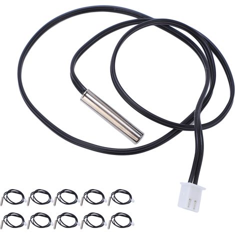 10 Stück 10K NTC-Thermistor-Temperatursensoren, wasserdicht, mit Kabel für Industrie und Landwirtschaft (1/5)