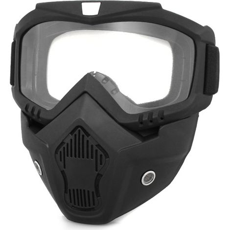 Motorradbrille mit Helm und winddichtem Visier, transparenter Augenschutz für Fahrten im Freien. (1/5)