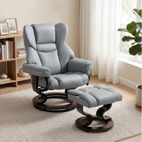 Sillón relax giratorio reclinable con reposapiés OKMYHOME (1/3)
