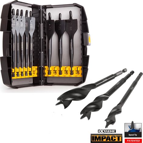 DeWalt DT7943 Extreme Flat Wood Spade Bit Set 8 Piece & 3 Piece Set Auger Bit