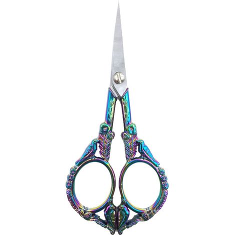 Ciseaux À Broderie - Acier Inoxydable - Pointe Fine - Style Oiseau Arc-En-Ciel - 11,7 cm - Pour Couture Artisanale Et Broderie (1/5)