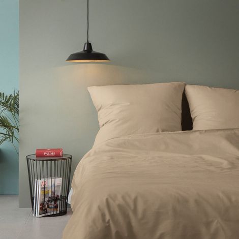 Funda nórdica, funda nórdica, ropa de cama Set 100% Algodón Beige (1/4)