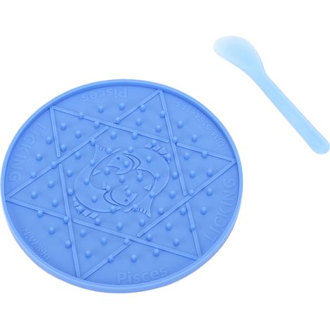 Bac à lécher en silicone pour chien, sûr, doux et facile à nettoyer. Couleur : Bleu Poissons. (1/5)