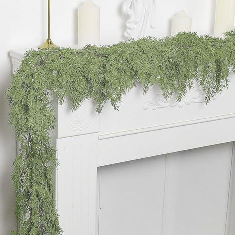 Guirlande De Noël En Feuillage Artificiel - 183 Cm - Pour Cheminée, Escalier, Table Et Mur - Matériau Réaliste Toucher Naturel - 1 Pièce (1/5)