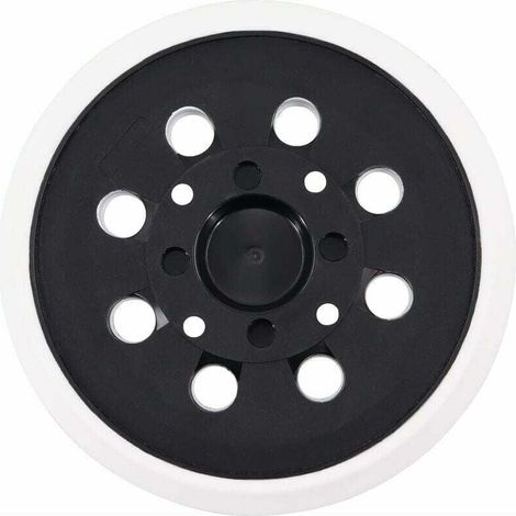 Plateau ponçage 125mm velcro 8 trous - Compatible Bosch PEX 300/400 AE - Blanc - Adhérence optimale (1/4)