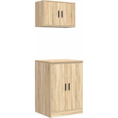 Armoires de garage 2 pcs chêne sonoma bois d'ingénierie (1/5)
