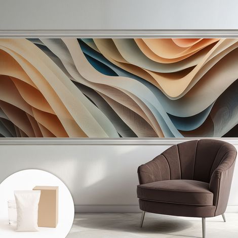 Tapete Vliestapete mit Kleber- abwaschbar - Raumgestaltung Schlafzimmer Wohnzimmer Tapete Wogende Formen 250x104 cm (1/5)