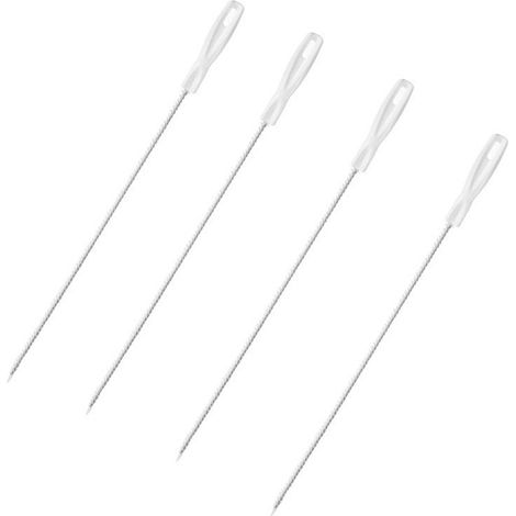 Lot quatre brosse nettoyage tuyau plastique nylon métal flexible pour déboucher évier canalisation dimension 45 sur 1 centimetres couleur blanc (1/5)