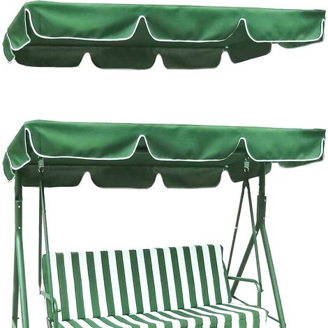 Funda protectora para columpio de jardín de 3 plazas, tejido Oxford 210D, impermeable, protección UV, verde, 16411415 cm (1/5)