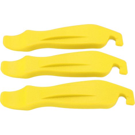 3 pièces Démonte-pneus vélo en nylon antidérapant haute dureté outil de réparation pneus jaune (1/5)