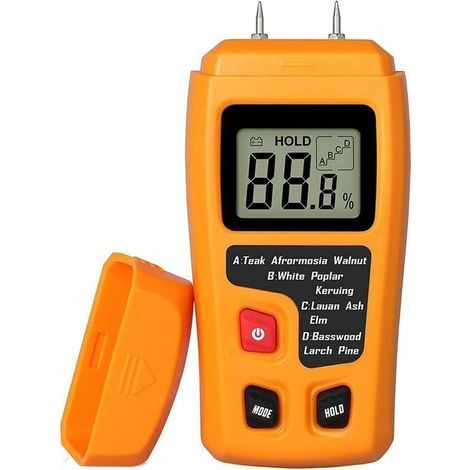 Tragbares Holzfeuchtemessgerät, LCD-Feuchtemesser zur Holzfeuchtebestimmung, zur Messung des Feuchtigkeitsgehalts von Brennholzpapier (1/4)