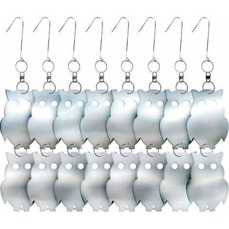 Effaroucheur d'oiseaux hibou répulsif anti-pigeon épouvantail pour éloigner pigeons corbeaux et autres oiseaux, compatible avec ultrason pic filet, paquet de 8 pièces (1/5)