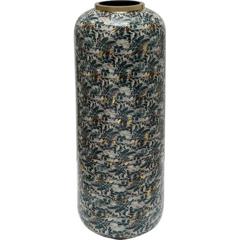 Vase élégant vert doré en métal pour intérieur chic - Vert émeraude et dorures scintillantes