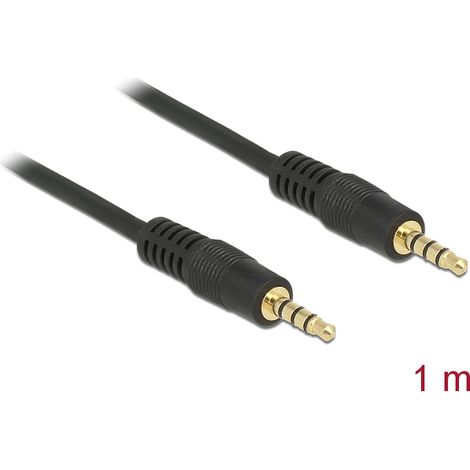 Delock Cable Stereo Jack 3.5 mm 4 pin male  male 1 m