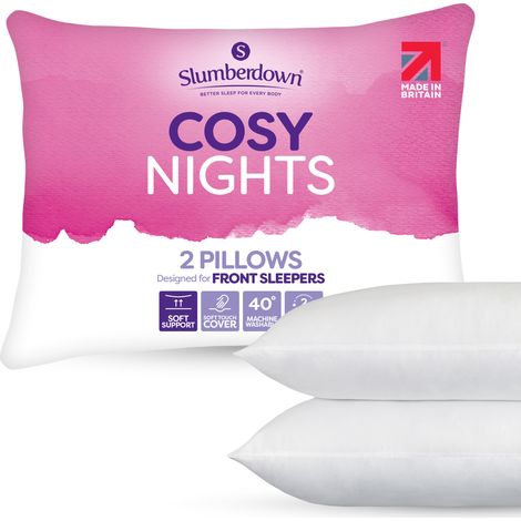 Slumberdown Cosy Nights Pillow, Soft Support, 2 Pack