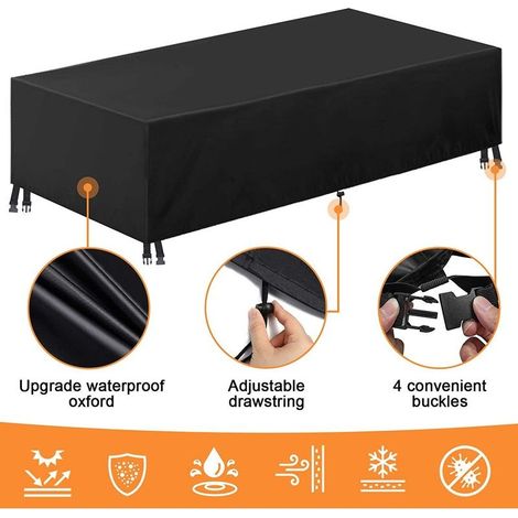 Housse Salon de Jardin,Housse de Table Jardin Rectangulaire,Couverture de Protection Meubles Bâche Salon de Jardin Imperméable Anti-UV (1/4)