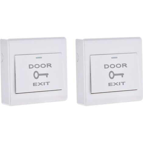 Beschaffungskarte: Druckknopf-Türöffner für Zutrittskontrollsysteme, PC-Panel, 86 mm x 86 mm, 12 V, 3 A, Weiß, 2 Stück
