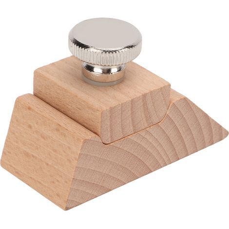 Bloc de ponçage en bois de hêtre avec bande de chant résistante, support papier abrasif et finition cuir pour biseautage (1/5)