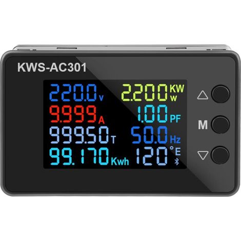 Voltmètre et ampèremètre numérique 50-300 V CA, wattmètre multifonctionnel, détecteur de puissance CA 20 A-AquaForge (1/5)
