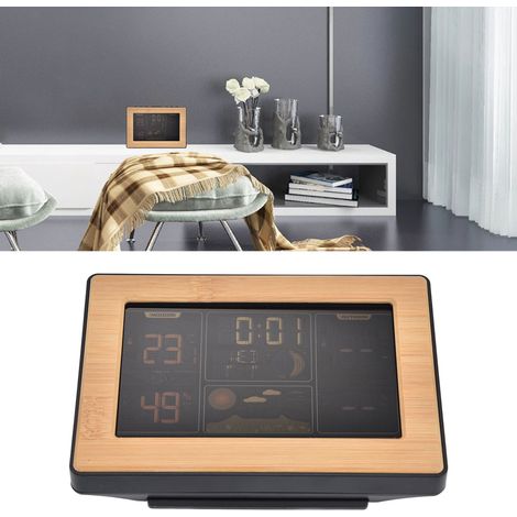 Station météo sans fil avec thermomètre, mini-station météo LCD et récepteur RCC (norme britannique), 100-240 V. (1/5)
