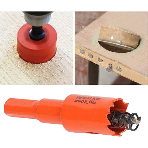 Foret scie cloche bimétallique HSS avec mandrin pour bois et métal 25/32" (1/5)