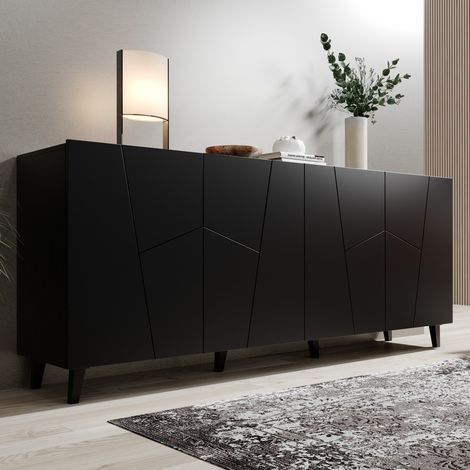 Buffet design noir mat 200 cm Fuji (1/4)