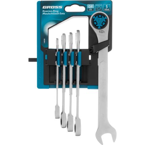 Gross 14858 5pcs combination Ratcheting Wrench Set, CrV, 8–17 mm (1/5)