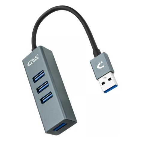 Hub USB 4 Porte NANOCABLE 10.16.4402 USB 3.0 GrigioNanocable (1/4)