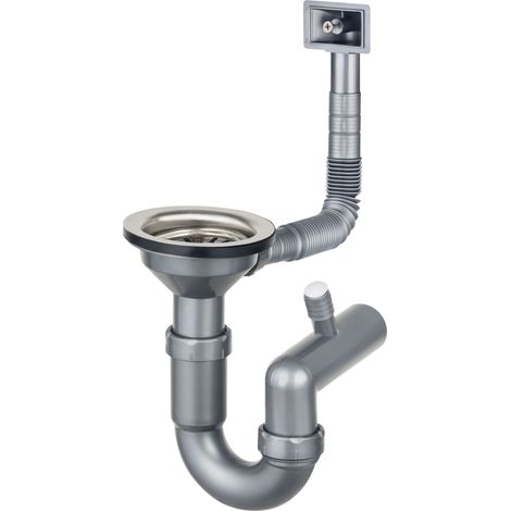 Sifone lavello Deante zxy 9926 tappo manuale troppo pieno rettangolare