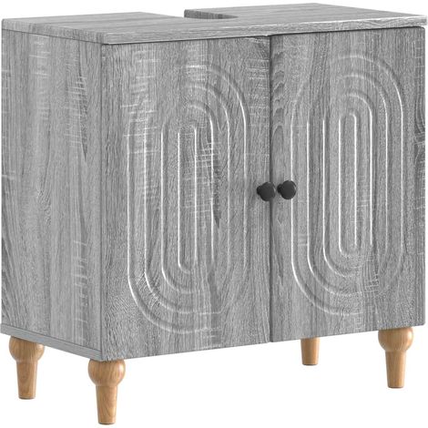 Bathroom Sink Cabinet ALKMAAR Grey Sonoma 59.5 x 31.5x 59 cm vidaXL (1/5)
