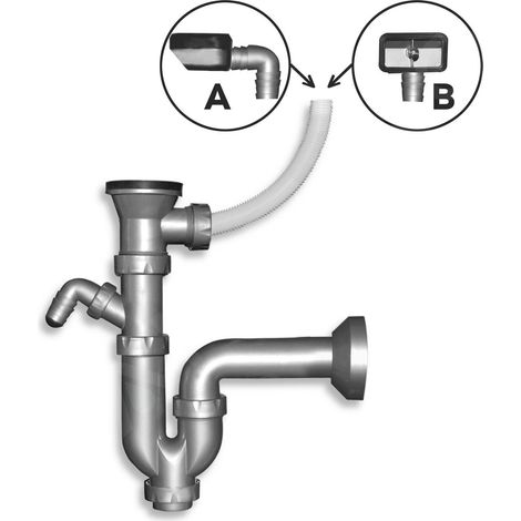 Novaservis Siphons - siphon d’évier, 49 mm, plastique NSP49