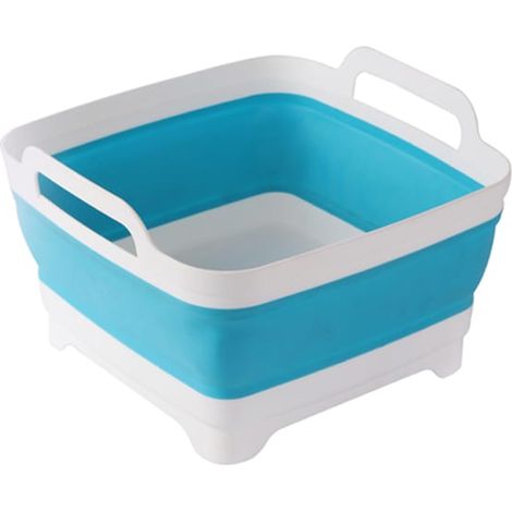 Lavabo pieghevole per frutta e verdura, lavabo piatto pieghevole, lavabo piatto portatile da campeggio, cestello di scarico per lavabo da vasca, 30,5 x 30,5 x 17 cm (1/5)
