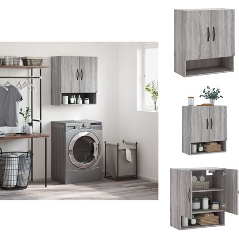 Aufbewahrungsschränke & Schließfächer - Living Wandschrank Grau Sonoma 60x31x70 cm Holzwerkstoff (1/5)