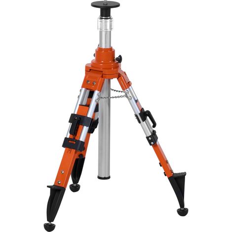 Trépied avec niveau laser intégré, filetage 5/8"-11, hauteur réglable de 69 à 172 cm, trépied robuste pour topographie, avec niveau à bulle et limiteur de diffusion, pieds antidérapants relevables pou (1/5)